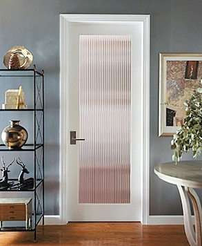 Interior doors with privacy glass